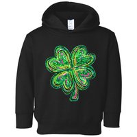 Shamrock Effect St Patricks Day Four Leaf Clover Toddler Hoodie