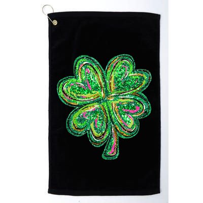 Shamrock Effect St Patricks Day Four Leaf Clover Golf Towel