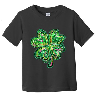 Shamrock Effect St Patricks Day Four Leaf Clover Toddler T-Shirt