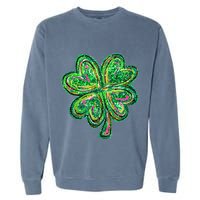 Shamrock Effect St Patricks Day Four Leaf Clover Garment-Dyed Sweatshirt