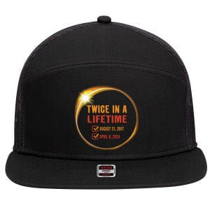 Solar Eclipse Shirts Twice In Lifetime 2024 Solar Eclipse 7 Panel Mesh Trucker Snapback Hat