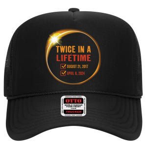 Solar Eclipse Shirts Twice In Lifetime 2024 Solar Eclipse High Crown Mesh Back Trucker Hat