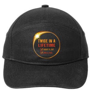 Solar Eclipse Shirts Twice In Lifetime 2024 Solar Eclipse 7-Panel Snapback Hat