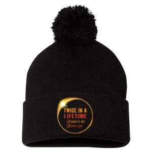 Solar Eclipse Shirts Twice In Lifetime 2024 Solar Eclipse Pom Pom 12in Knit Beanie