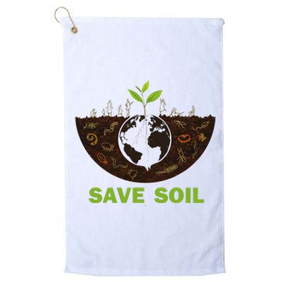 Save Earth Save Soil Movement Cute World Soil Day Platinum Collection Golf Towel