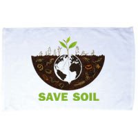 Save Earth Save Soil Movement Cute World Soil Day Microfiber Hand Towel