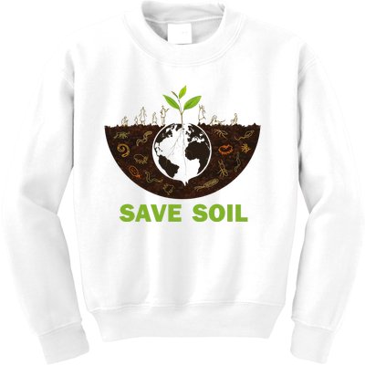 Save Earth Save Soil Movement Cute World Soil Day Kids Sweatshirt