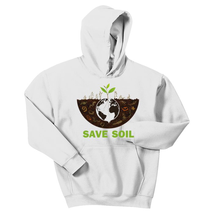 Save Earth Save Soil Movement Cute World Soil Day Kids Hoodie