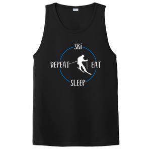 Ski Eat Sleep Repeat Gift For Skiers And Downhill Skiers Funny Gift PosiCharge Competitor Tank