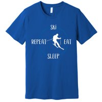 Ski Eat Sleep Repeat Gift For Skiers And Downhill Skiers Funny Gift Premium T-Shirt