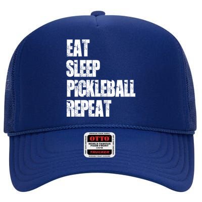 Sports Eat Sleep Pickleball Repeat Lover Gift High Crown Mesh Back Trucker Hat