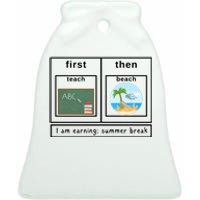 Special Education Teacher First Then Shirts Autism Teacher Ceramic Bell Ornament