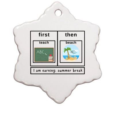 Special Education Teacher First Then Shirts Autism Teacher Ceramic Star Ornament