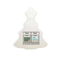 Special Education Teacher First Then Shirts Autism Teacher Ceramic Tree Ornament