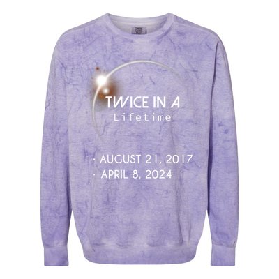 Solar Eclipse Twice In Lifetime 2024 Colorblast Crewneck Sweatshirt