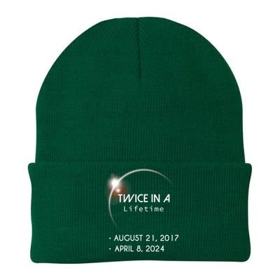 Solar Eclipse Twice In Lifetime 2024 Knit Cap Winter Beanie