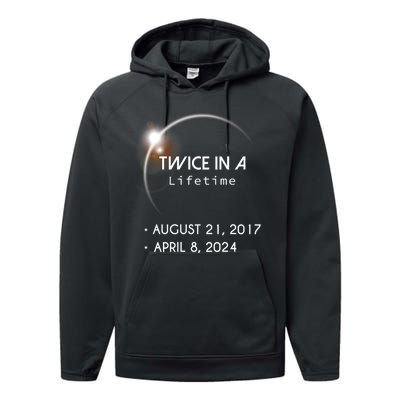 Solar Eclipse Twice In Lifetime 2024 Performance Fleece Hoodie