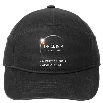 Solar Eclipse Twice In Lifetime 2024 7-Panel Snapback Hat