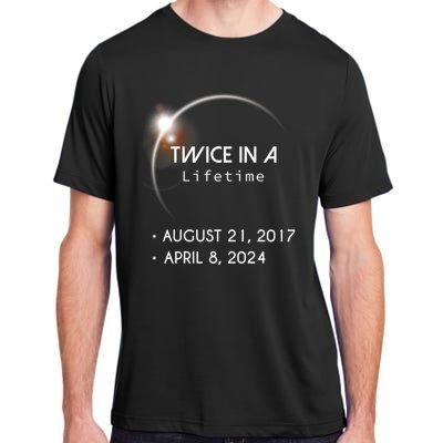 Solar Eclipse Twice In Lifetime 2024 Adult ChromaSoft Performance T-Shirt