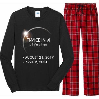 Solar Eclipse Twice In Lifetime 2024 Long Sleeve Pajama Set