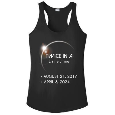 Solar Eclipse Twice In Lifetime 2024 Ladies PosiCharge Competitor Racerback Tank