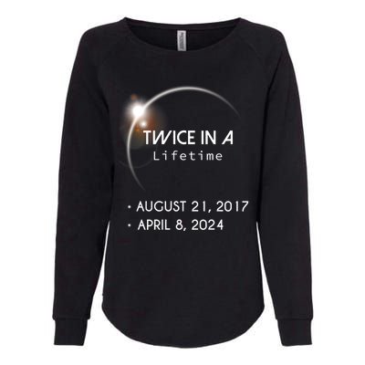 Solar Eclipse Twice In Lifetime 2024 Womens California Wash Sweatshirt