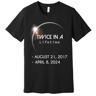 Solar Eclipse Twice In Lifetime 2024 Premium T-Shirt