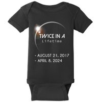 Solar Eclipse Twice In Lifetime 2024 Baby Bodysuit