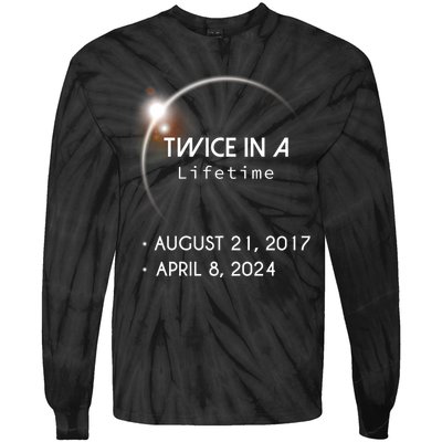 Solar Eclipse Twice In Lifetime 2024 Tie-Dye Long Sleeve Shirt