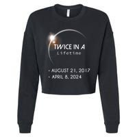 Solar Eclipse Twice In Lifetime 2024 Cropped Pullover Crew