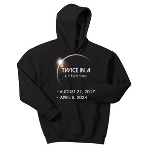 Solar Eclipse Twice In Lifetime 2024 Kids Hoodie