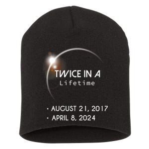 Solar Eclipse Twice In Lifetime 2024 Short Acrylic Beanie