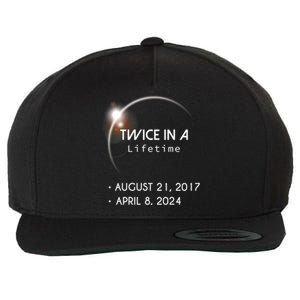 Solar Eclipse Twice In Lifetime 2024 Wool Snapback Cap