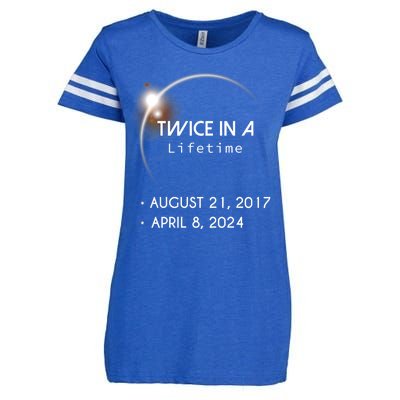 Solar Eclipse Twice In Lifetime 2024 Enza Ladies Jersey Football T-Shirt