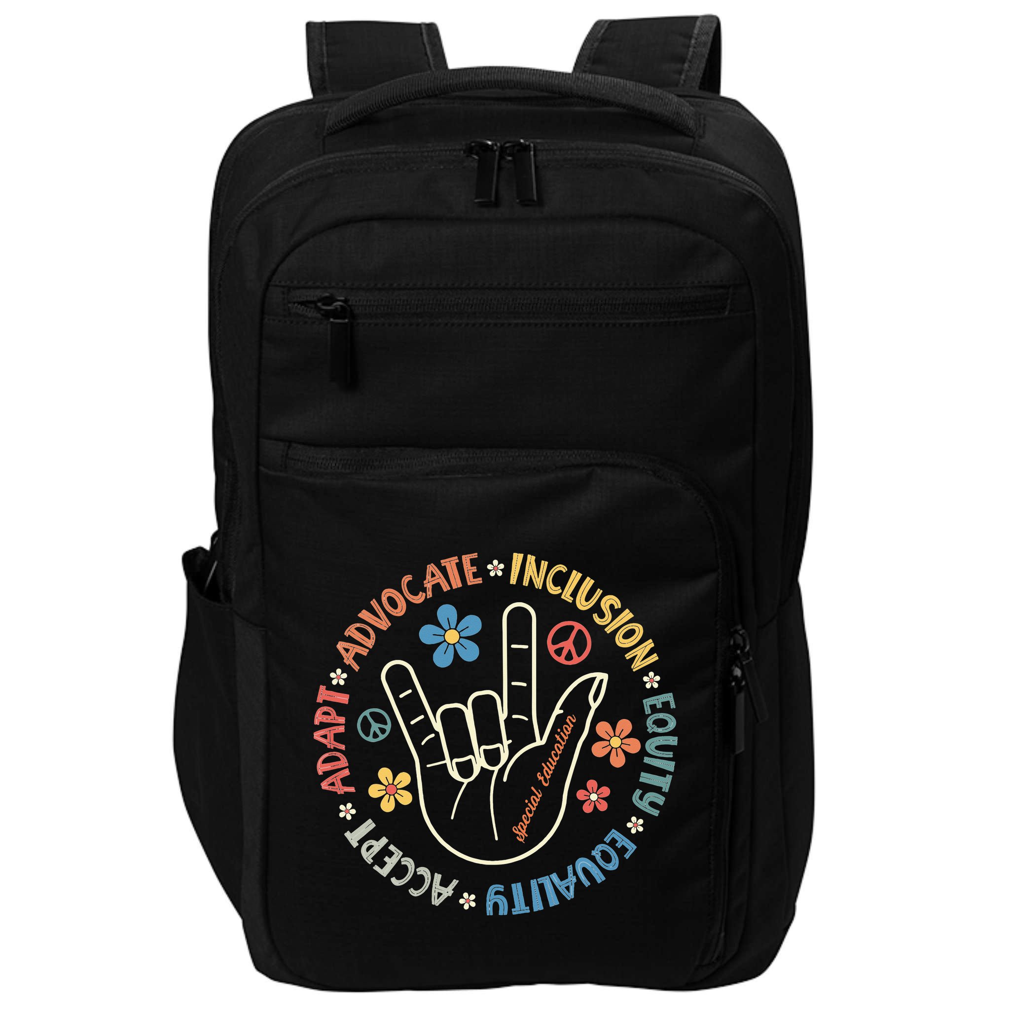 Special Education Teacher Inspirational Autism Awareness Impact Tech Backpack