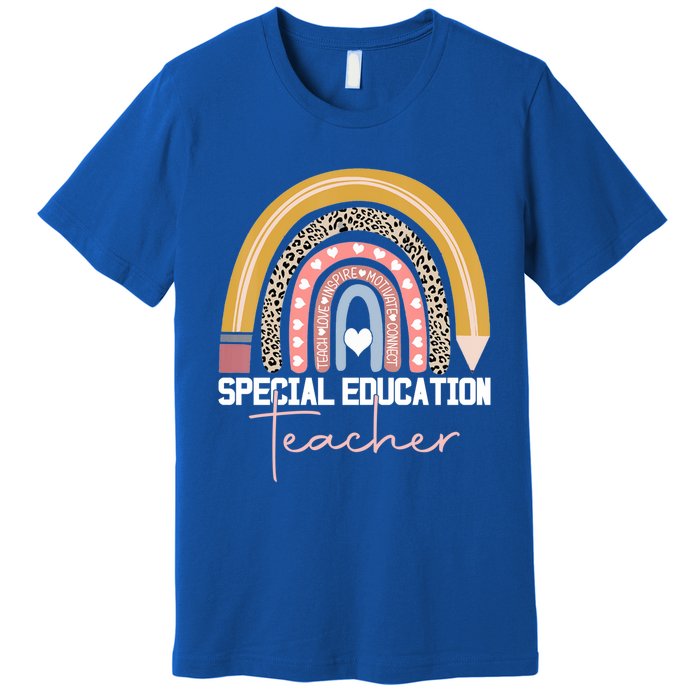 Special Education Teacher Sped Ed Sped Leopard Rainbow Cute Gift Premium T-Shirt