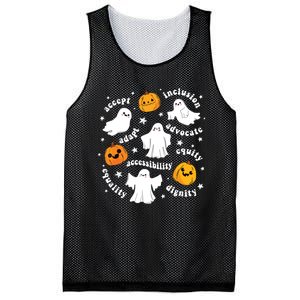 Special Education Teacher Funny Halloween Ghost Pumpkin Sped Mesh Reversible Basketball Jersey Tank