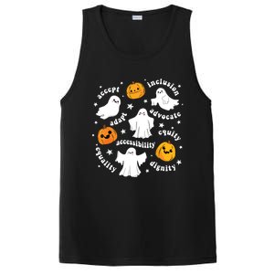 Special Education Teacher Funny Halloween Ghost Pumpkin Sped PosiCharge Competitor Tank