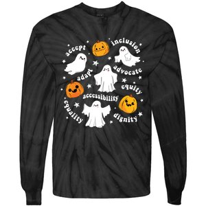 Special Education Teacher Funny Halloween Ghost Pumpkin Sped Tie-Dye Long Sleeve Shirt