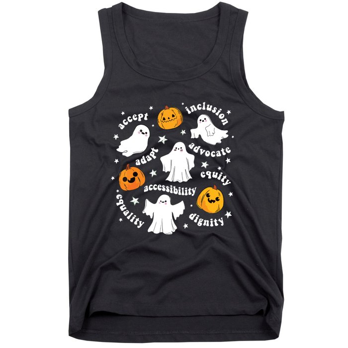 Special Education Teacher Funny Halloween Ghost Pumpkin Sped Tank Top