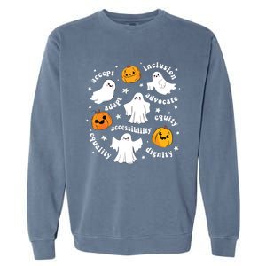 Special Education Teacher Funny Halloween Ghost Pumpkin Sped Garment-Dyed Sweatshirt