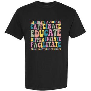 Special Education Teacher Laminate Accommodate Collaborate Garment-Dyed Heavyweight T-Shirt