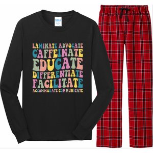 Special Education Teacher Laminate Accommodate Collaborate Long Sleeve Pajama Set