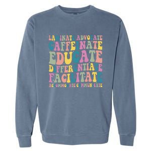 Special Education Teacher Laminate Accommodate Collaborate Garment-Dyed Sweatshirt