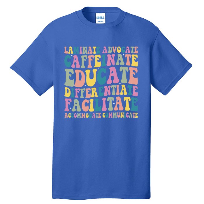 Special Education Teacher Laminate Accommodate Collaborate Tall T-Shirt