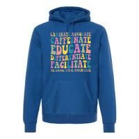 Special Education Teacher Laminate Accommodate Collaborate Premium Hoodie