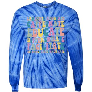 Special Education Teacher Laminate Accommodate Collaborate Tie-Dye Long Sleeve Shirt