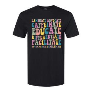 Special Education Teacher Laminate Accommodate Collaborate Softstyle CVC T-Shirt