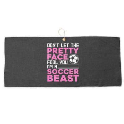 Soccer Enthusiast Trendy Sports for Female Athletes Large Microfiber Waffle Golf Towel