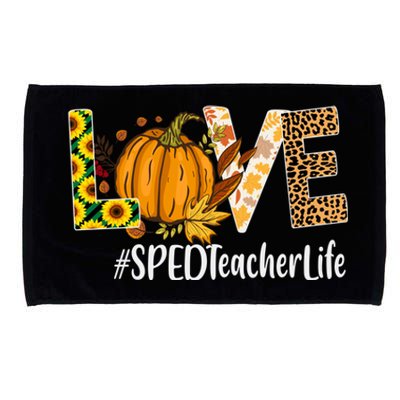 Special Education Teacher Love Fall Leopard Halloween Autumn Gift Microfiber Hand Towel